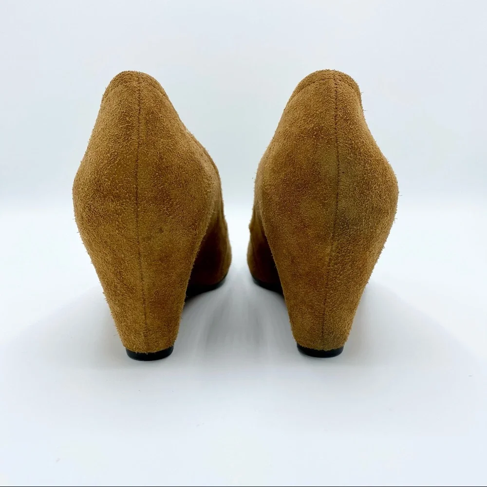 Franco Sarto Zinc Embellished Suede Wedges Size 10